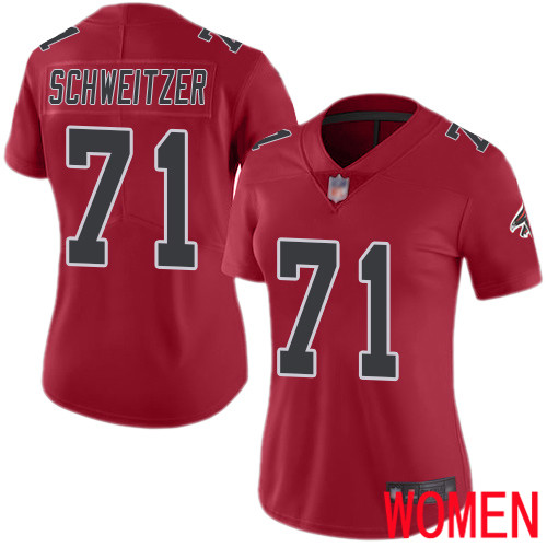 Atlanta Falcons Limited Red Women Wes Schweitzer Jersey NFL Football 71 Rush Vapor Untouchable
